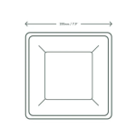 20cm (8") Compostable Square Bagasse Disposable Plates - Image 3