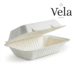 23x15x8cm / 9x6x3" White Plant Fibre Clamshell