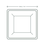 25cm (10") Compostable Square Bagasse Disposable Plate - Image 3