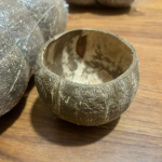 Large Semi-Polished Natural Coconut Shell Bowl 400ml - Image 3