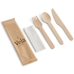 4 in 1 Wooden Disposable Cutlery Pack - Image 3