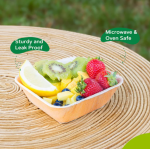 6" (15 cm) Square Disposable Bamboo Bowls - Image 2