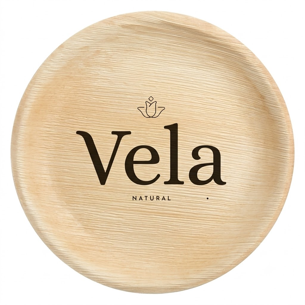 6 15cm Shallow Round Palm Leaf Disposable Plate 6" / 15cm Shallow Round Palm Leaf Disposable Plate - Image 1