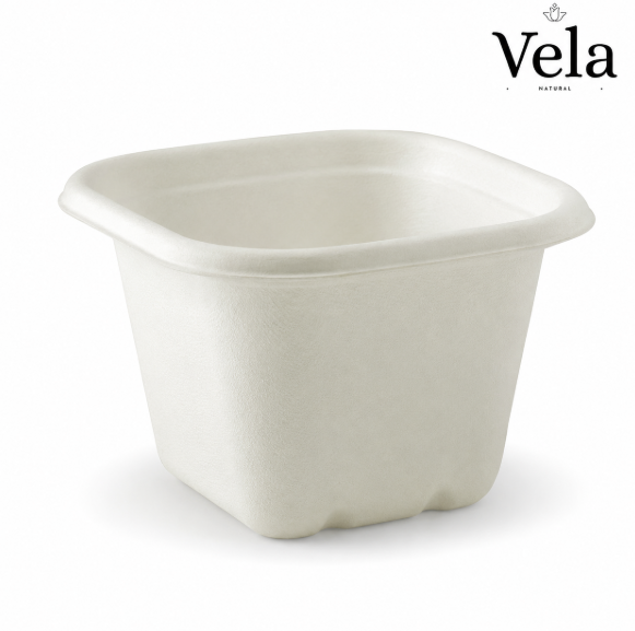 630ml White Plant Fibre Takeaway Base 630ml White Plant Fibre Takeaway Base - Image 1