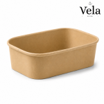 650ml Rectangle PLA lined container, FSC Mix