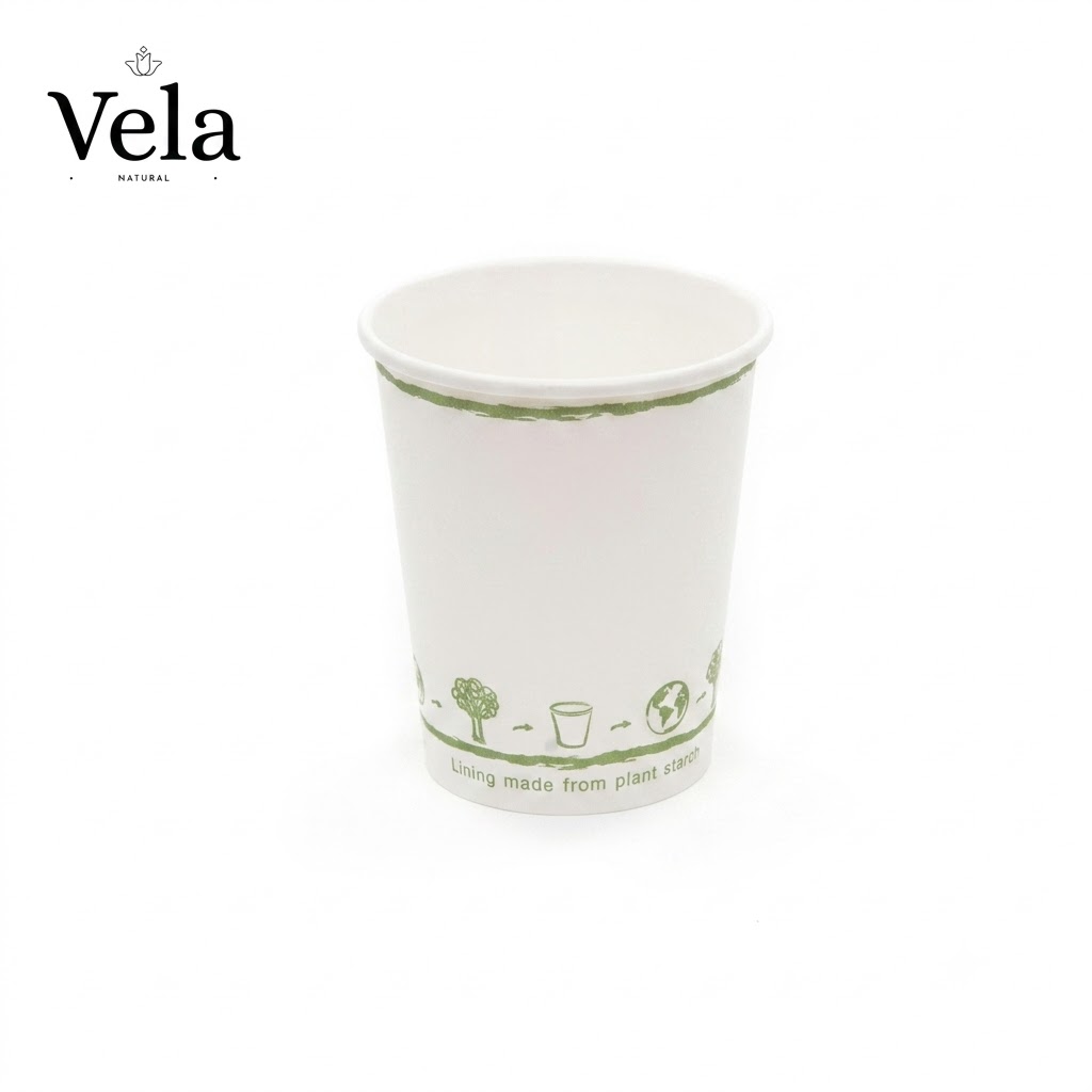 686bc498-d9ed-456b-a480-8a82993cf07d 8oz Single Wall White Compostable Paper Cup - Medium - Image 1