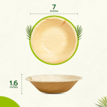 7" (18cm) Round Compostable Bamboo Bowls - Image 2