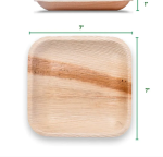 7" (18cm) Square Disposable Palm Leaf Plates - Image 4