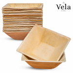 7" (18cm) Square Palm Leaf Compostable Bowls