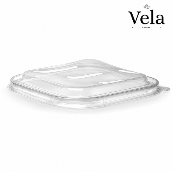 750ml-1,400ml Clear PP Square Takeaway Lid 750ml-1,400ml Clear PP Square Takeaway Lid - Image 1
