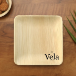 8" / 20 cm Square Palm Leaf Disposable Plate - Image 2