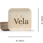 8" / 20 cm Square Palm Leaf Disposable Plate - Image 3