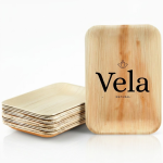 8" (20cm) Rectangle Disposable Wooden Tray