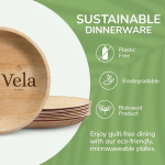 8" (20cm) Round Palm Leaf Disposable Plates - Image 2
