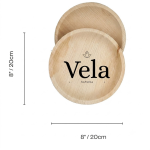 8" (20cm) Shallow Round Palm Leaf Bamboo Compostable Plate - Image 2
