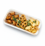 8" x 4" Palm Leaf Disposable Bamboo Tray - Image 2