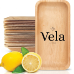 8" x 4" Palm Leaf Disposable Bamboo Tray