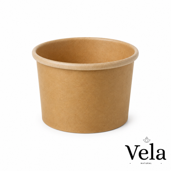 8oz Kraft BioBowlsSoup Containers with PLA Coating 8oz Kraft BioBowls/Soup Containers with PLA Coating - Image 1