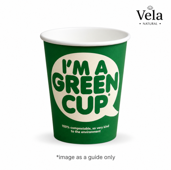 8oz Single Wall I'm a Green Cup Hot BioCups 8oz Single Wall "I'm a Green Cup" Hot BioCups - Image 1