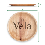 9" (23 cm) Shallow Round Palm Leaf Disposable Party Plates - Image 4