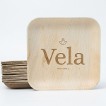 9" (23cm) Square Palm Leaf Disposable Bamboo Plates - Image 3
