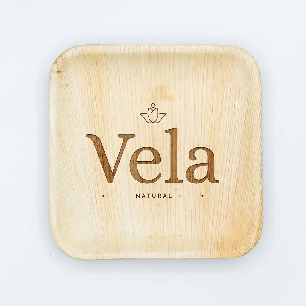 9 (23cm) Square Palm Leaf Disposable Bamboo Plates 3 9" (23cm) Square Palm Leaf Disposable Bamboo Plates - Image 1