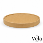 90mm Kraft PLA Lined Paper Lids To Fit 8/12oz BioBowls/Soup Containers