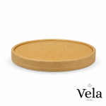 97mm Kraft PLA Lined Paper Lids To Fit 16oz BioBowls/Soup Containers