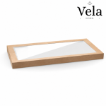 BioBoard Catering Tray PLA Window Lid - Kraft - Extra Large - 50/ctn