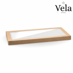 BioBoard Catering Tray PLA Window Lid - Kraft - Large - 50/ctn