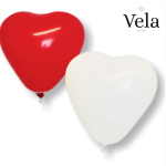 Biodegradable Balloons: Red/White Heart (10 pack)