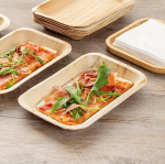 Biodegradable Bamboo Plates - Medium Rectangle 25cm x 15cm - Image 2