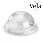 Clear PLA Dome Lids to Fit 300-700ml BioCups | Straw-Slot