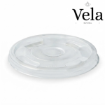 Clear PLA Lids to Fit 300-700ml BioCups | Half Moon-Slot