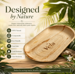 Extra Large 22" x 12" Oval Disposable Palm Leaf Wooden Platter Tray - Image 5