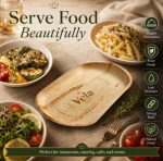 Extra Large 22" x 12" Oval Disposable Palm Leaf Wooden Platter Tray - Image 4
