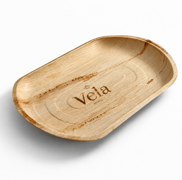 Extra Large 22 x 12 Oval Disposable Palm Leaf Wooden Platter Tray Extra Large 22" x 12" Oval Disposable Palm Leaf Wooden Platter Tray - Image 1