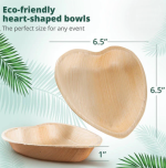 Heart Shape Palm Leaf Plate - 6" (16cm) - Image 2