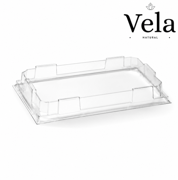 Large BioBoard Sushi Tray PET Lid Large BioBoard Sushi Tray PET Lid - Image 1