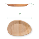 Large Oval Disposable 10" (25cm) Bamboo Palm Leaf Plates - Image 3