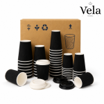 Ripple Paper Cup Triple Wall Bio Hot Cup (237ml/8oz) Black 500 pieces (NO LIDS)