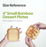 Small 4" (10cm) Square Compostable Bamboo Plates - Image 4