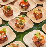 Small 4" (10cm) Square Compostable Bamboo Plates - Image 4