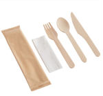4 in 1 Wooden Disposable Cutlery Pack - Image 2