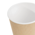 12oz (340ml) Kraft Ripple Recyclable Coffee Cups - Image 3
