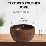 400ml Textured Polished Coconut Bowls - Image 3