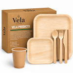 Disposable Party Supplies Bundle - Palm Leaf Plates & Trays