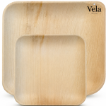 Combo Set 10" (25cm) + 7" (18cm) Square Bamboo Plates