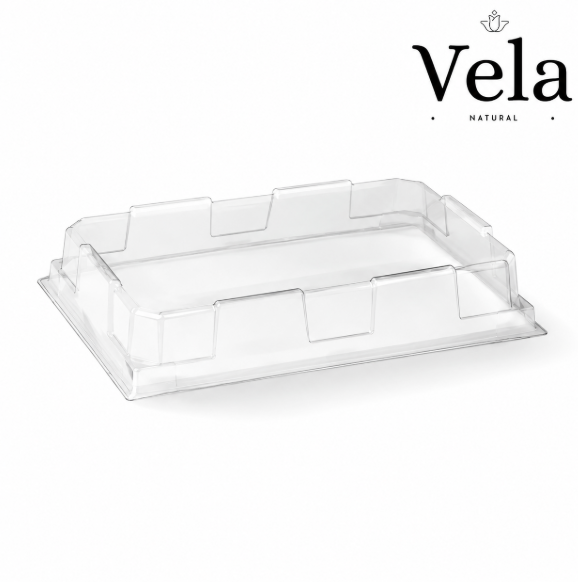Small BioBoard Sushi Tray PET Lid Small BioBoard Sushi Tray PET Lid - Image 1