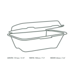 White Clamshell 7" x 5" Disposable Takeaway Box - Image 2